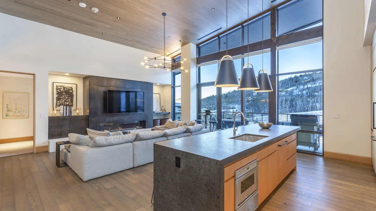 Kitchen and living room