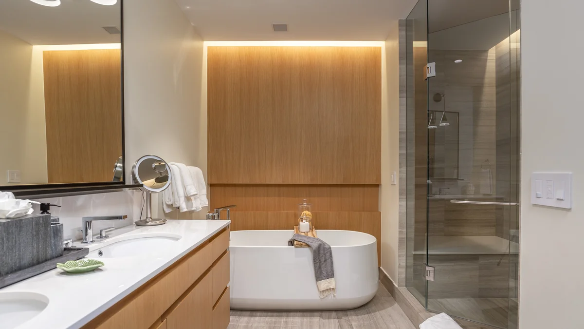 Bathroom attached to king bedroom