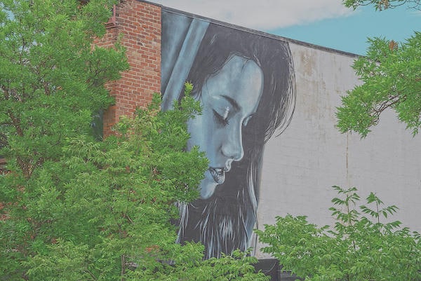 The Supplicant street art in downtown Aspen