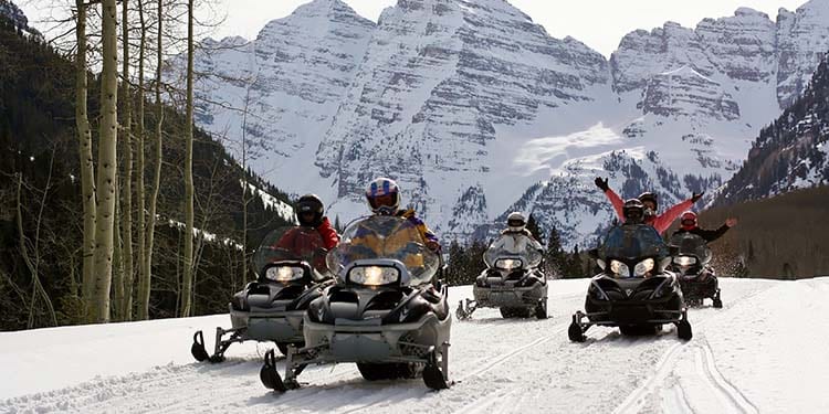 Private Snowmobiling in Aspen, Maroon Creek