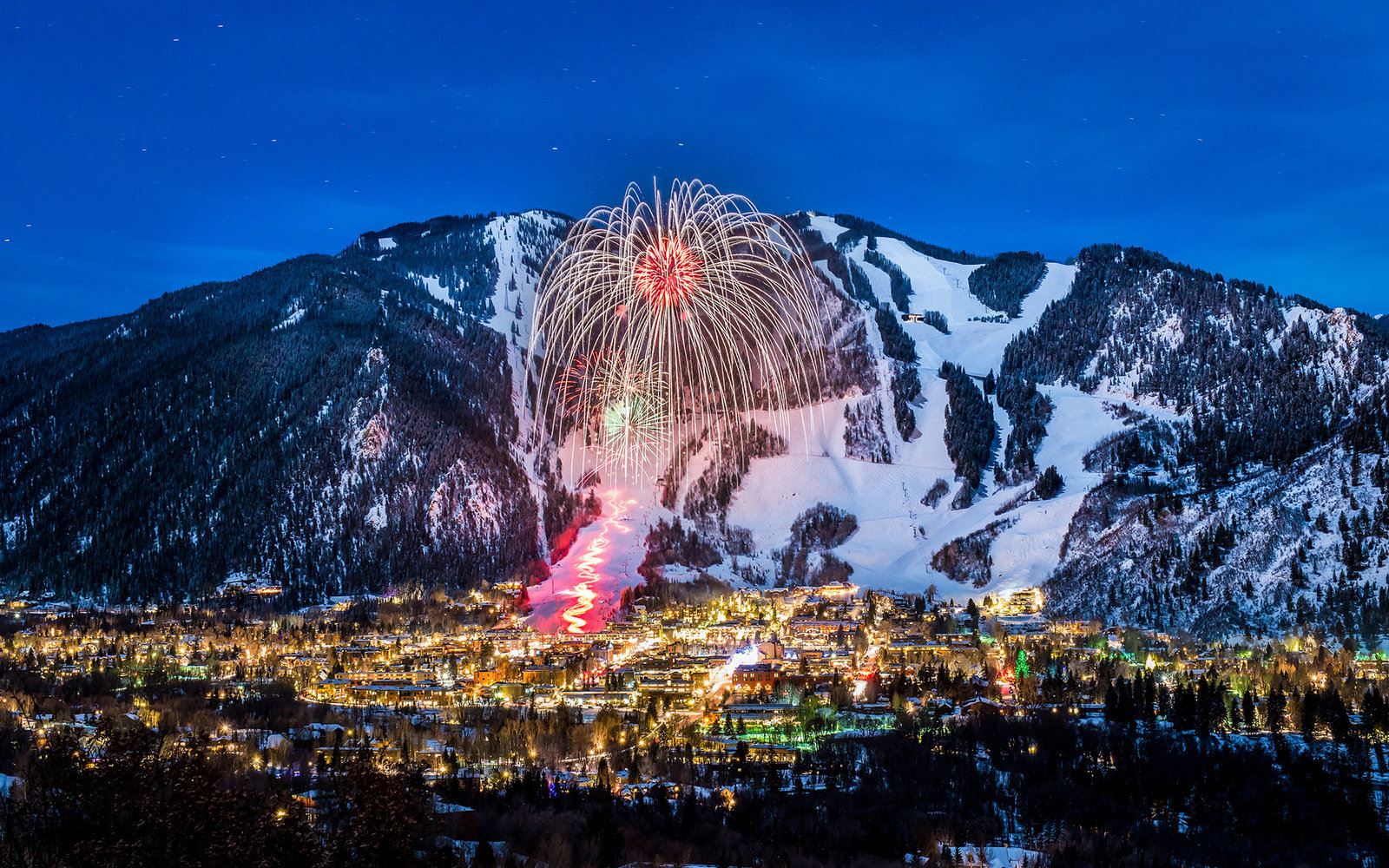 New Year's Eve Fireworks over Aspen