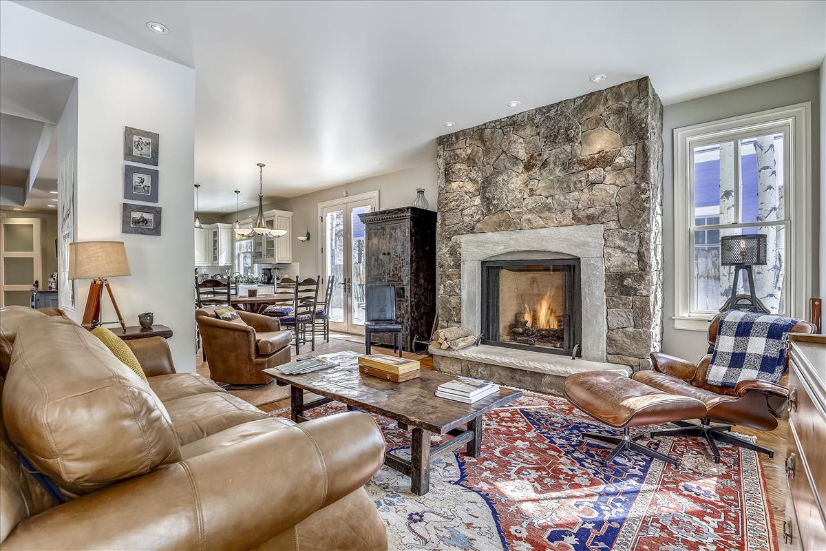 Matchless Living Room with Fireplace | Aspen Luxury Vacation Rentals