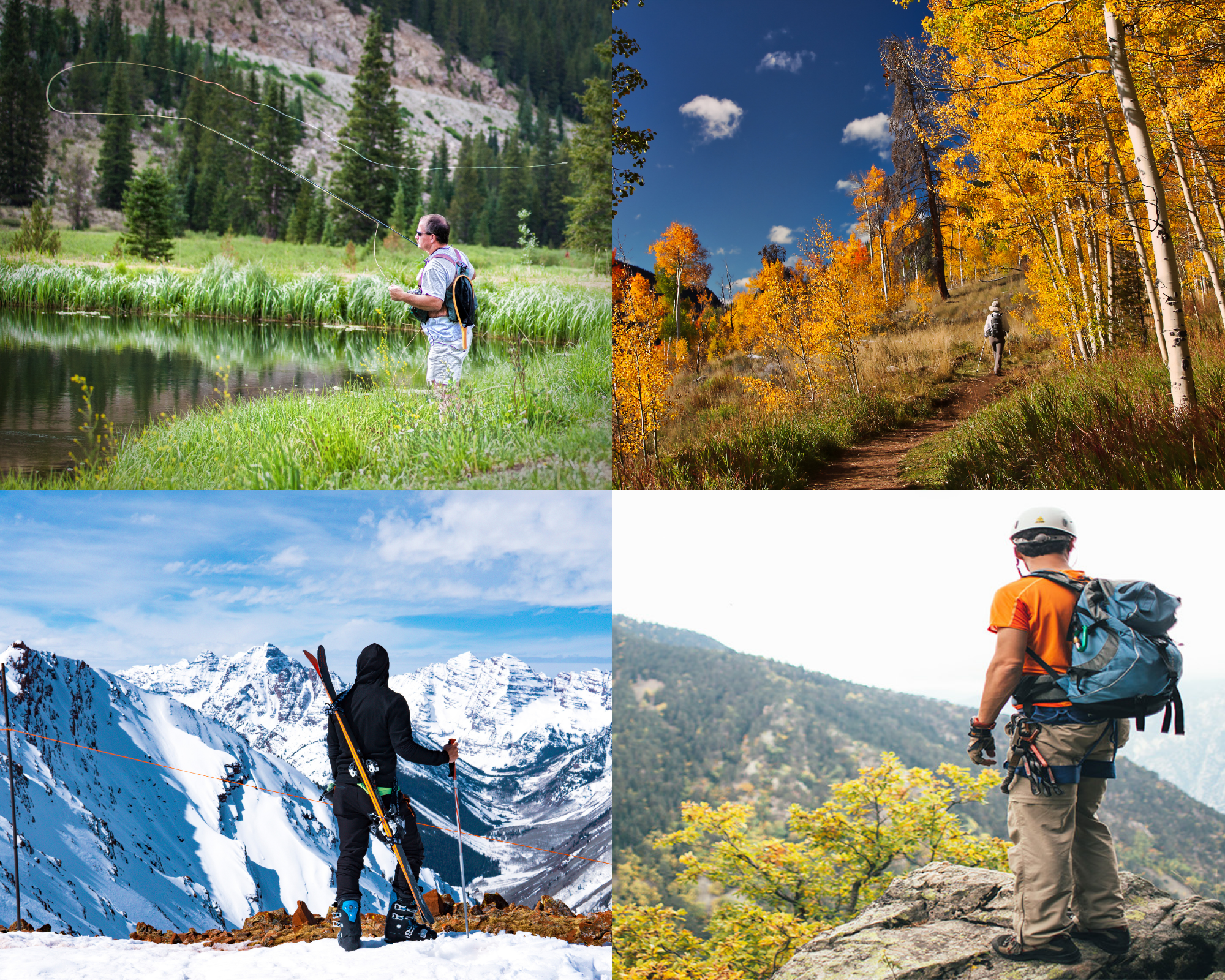 Aspen delivers year-round adventure — from snowy slopes to golden trails and alpine streams. Which season will you choose?