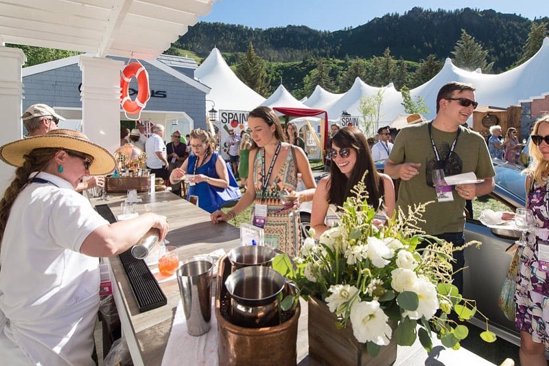 Food & Wine Guests being served wine in Aspen