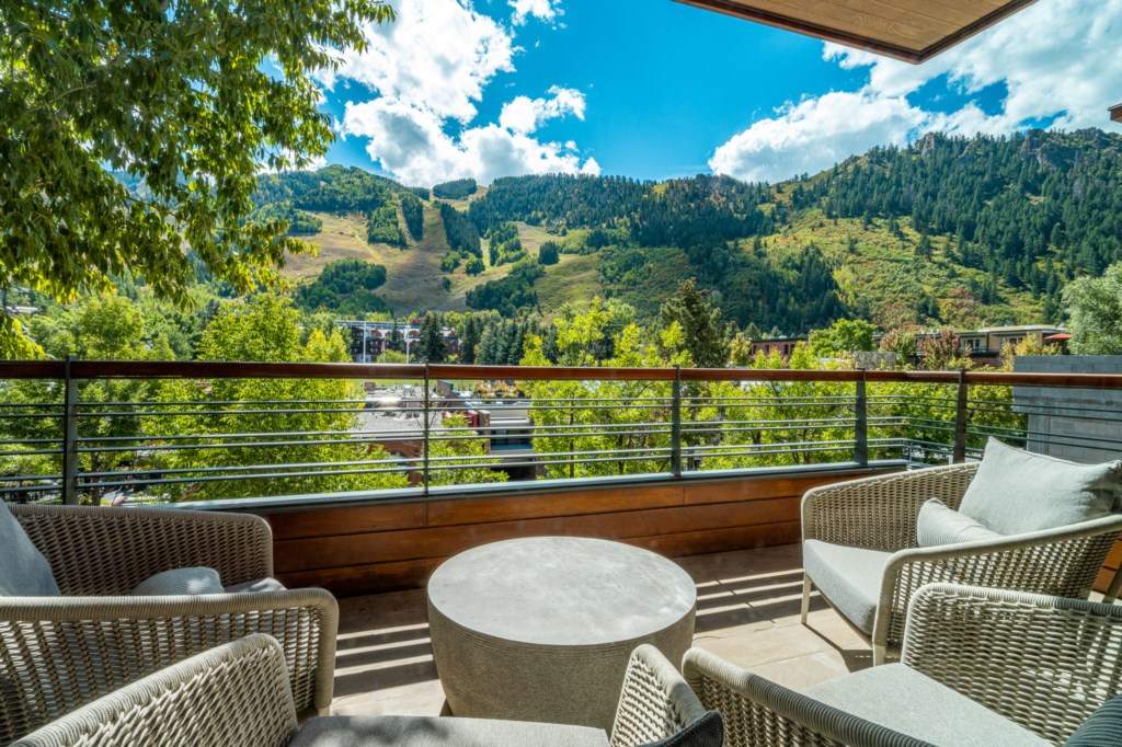 Patio on Motherlode in Aspen Colorado during summer